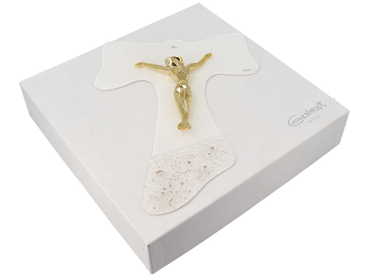 CROCE TAU 34CM VETRO DIAM./ORO 2641/916