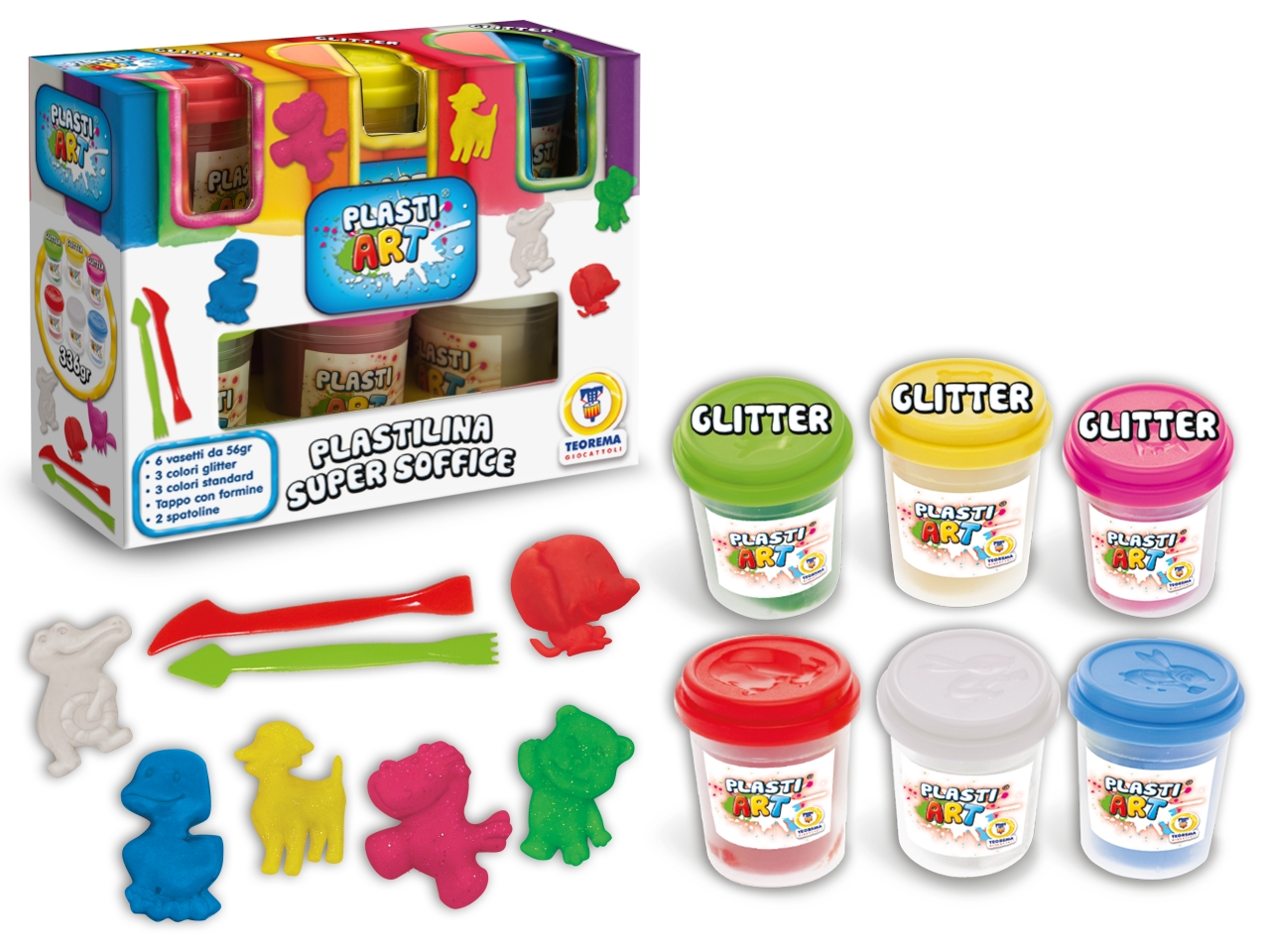 PLASTIART 6 VASETTI CON UTENSILI 74335 PLASTIART 6 VASETTI CON UTENSILI 74335