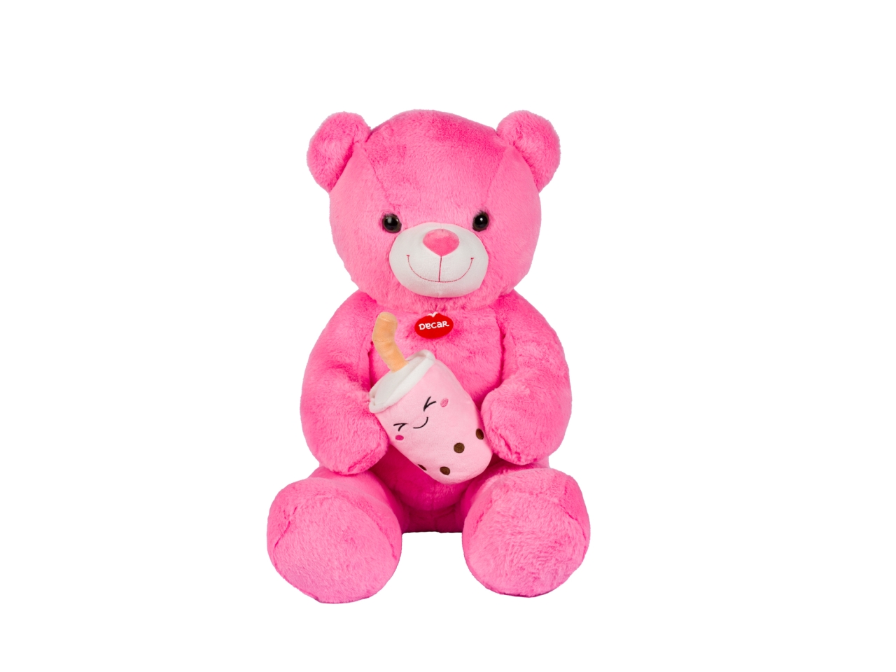 PELUCHE ORSO ROSA 80CM C/B.TEA 25142