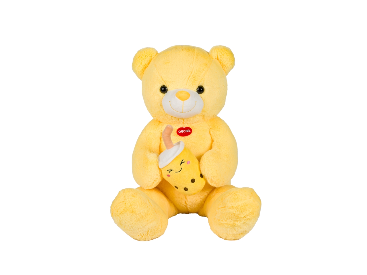 PELUCHE ORSO GIALLO 80CM C/B.TEA 25143