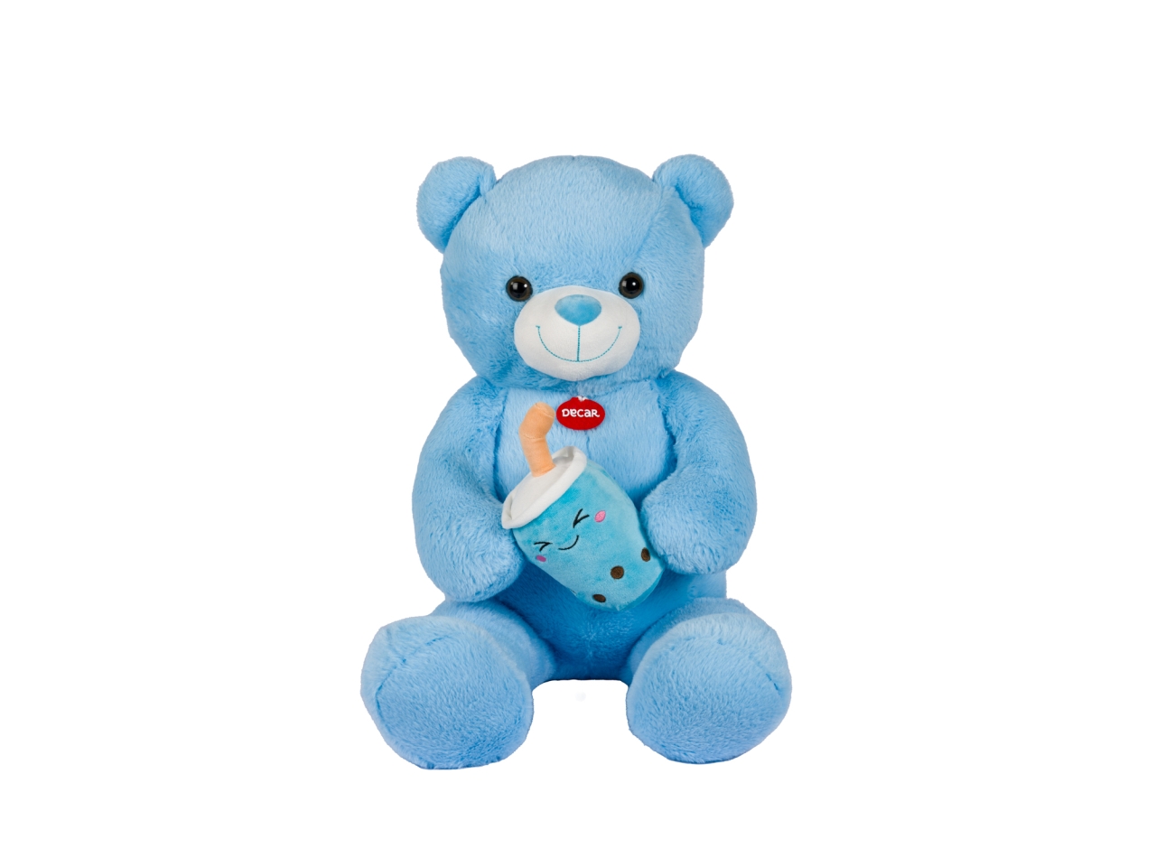 PELUCHE ORSO AZZURRO 80CM C/B.TEA 25145