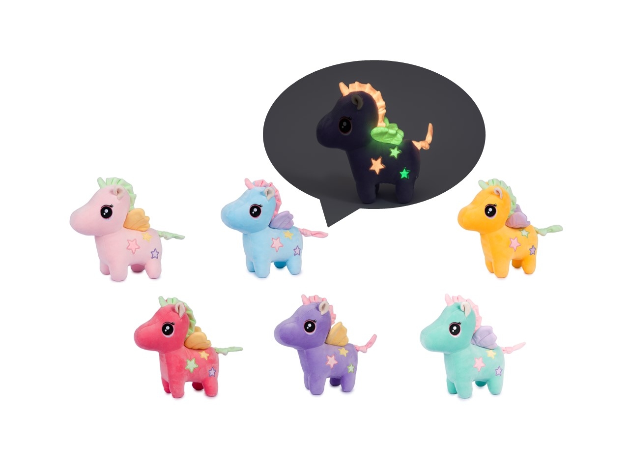 PELUCHE UNICORNI C/ALI GLOW 23CM 25709