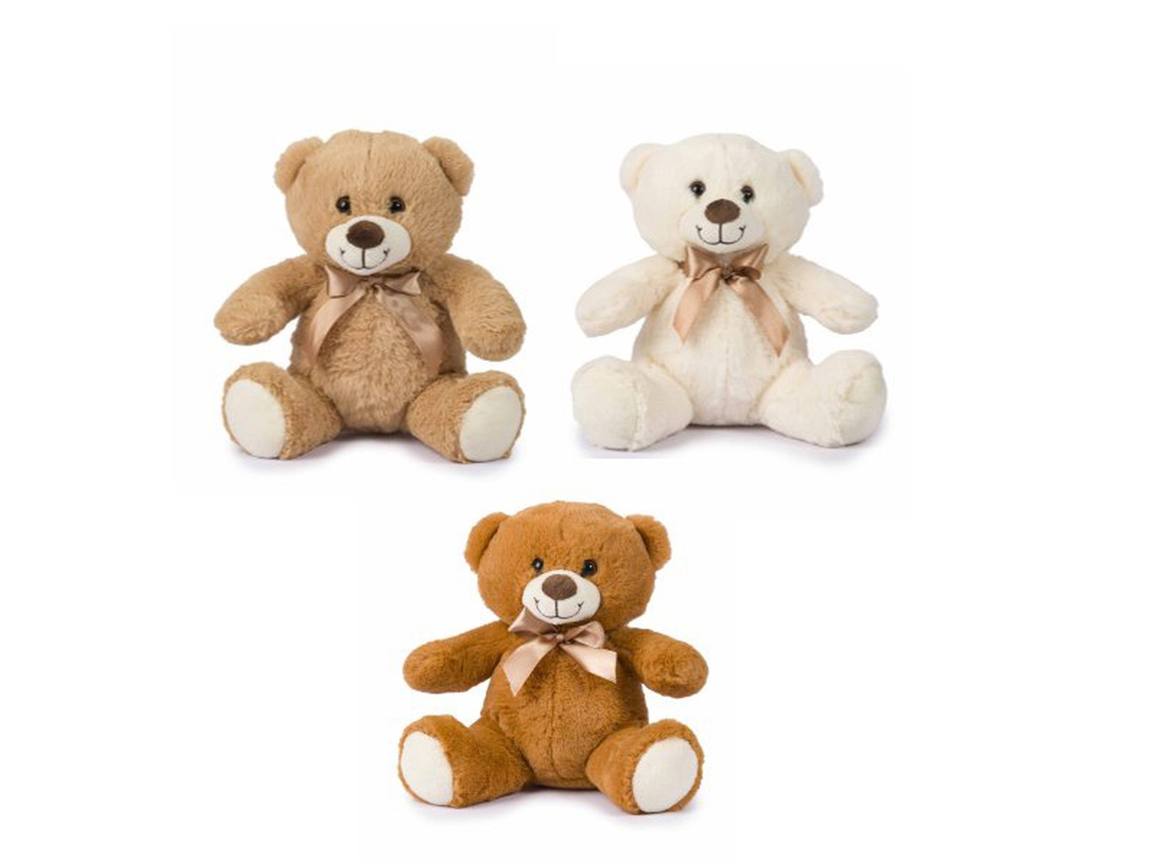 PELUCHE ORSETTO SED.C/FIOCCO 23CM 25750