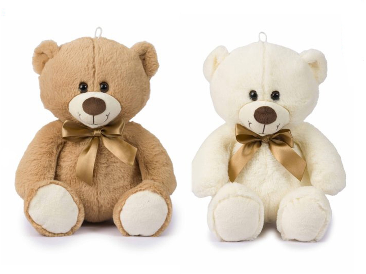 PELUCHE ORSETTO C/FIOCCO 40CM 25751