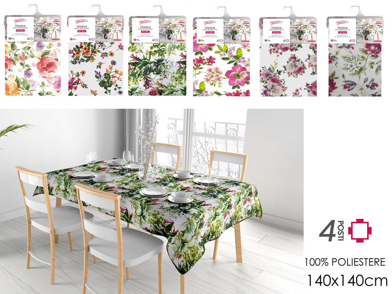 TOVAGLIA ANTIMACCH.FLOR. 140X140 675012