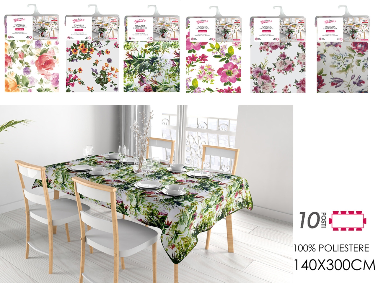 TOVAGLIA ANTIMACCH.FLOR.140X300 675014A