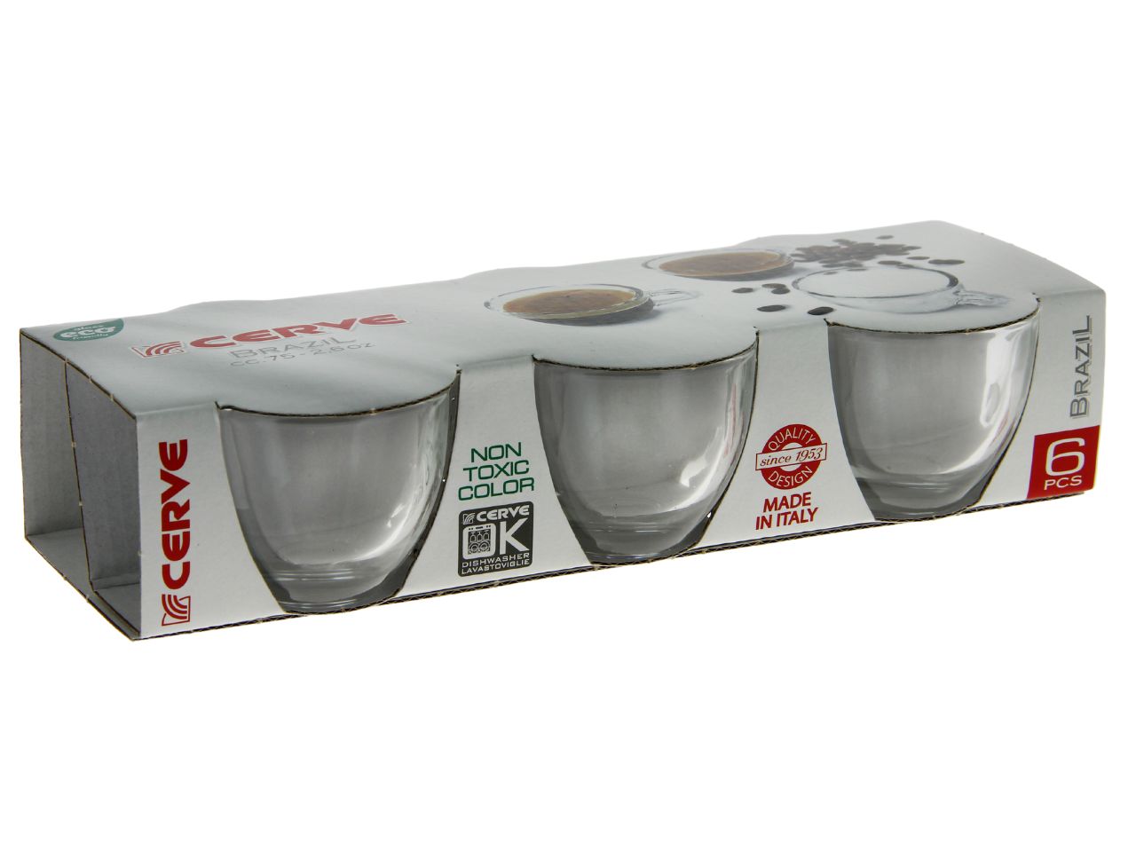 TAZZINE CAFFE’ 6pz S/PIATTINO BRAZ T03530