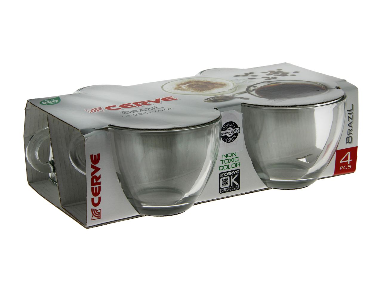 TAZZE DA TE’ BRAZIL IN VETRO 4PZ T03540