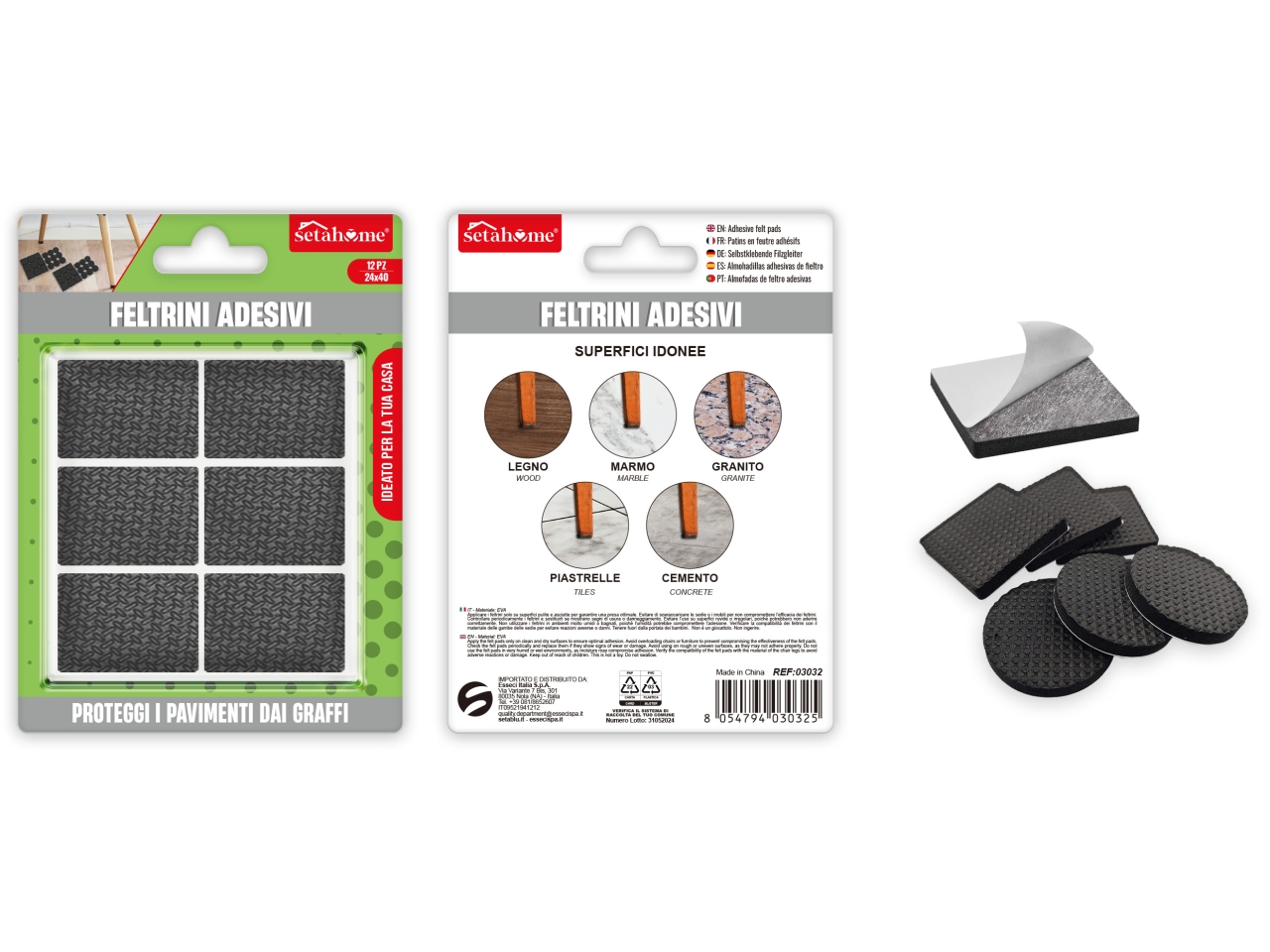 FELTRINI ADES. QUADR.12PZ 24X40MM 03032 FELTRINI ADES. QUADR.12PZ 24X40MM 03032