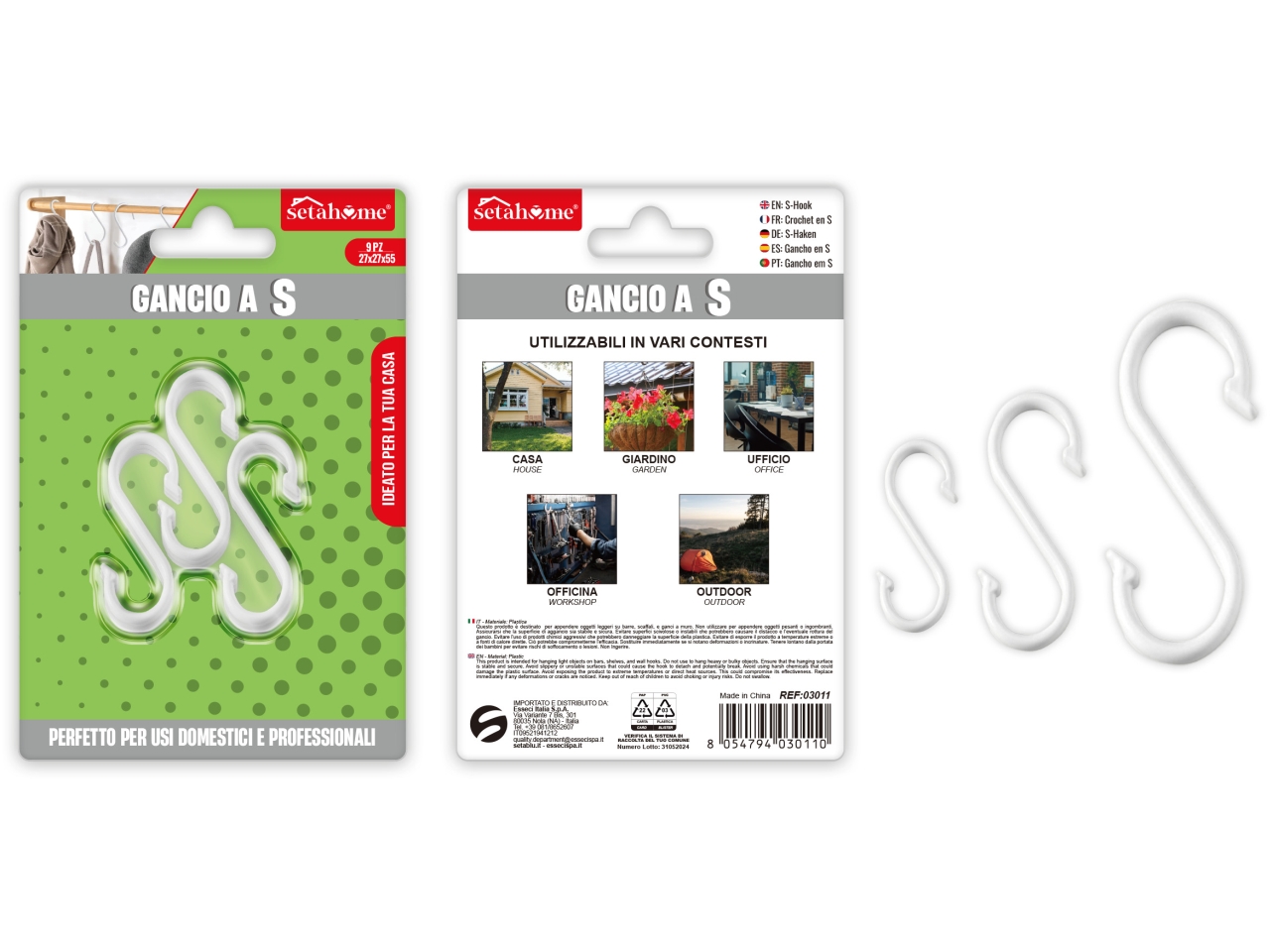 GANCIO A S PLASTICA 9PZ 27X27X55 03011