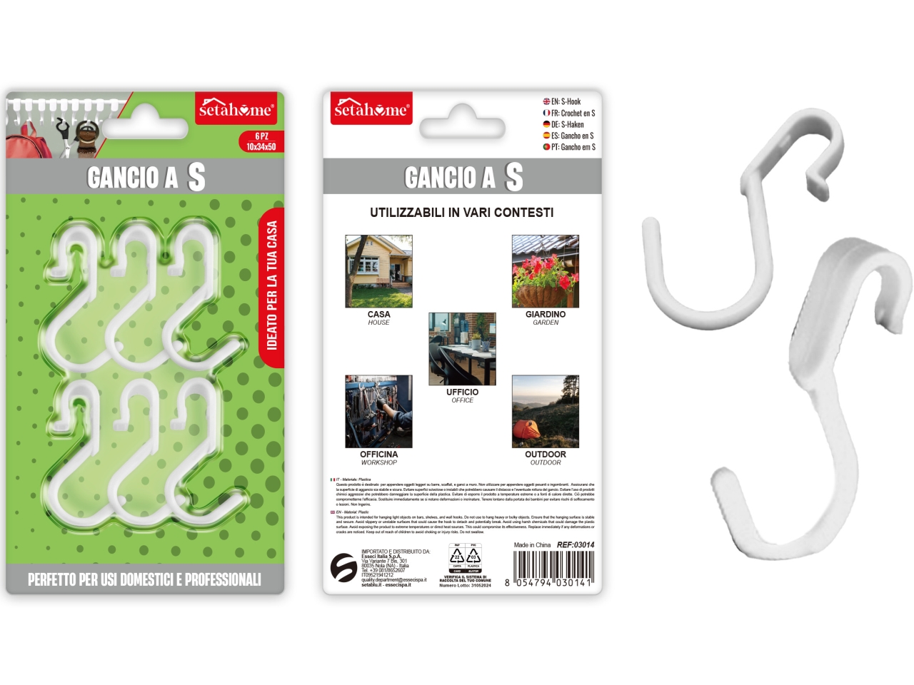 GANCIO A S PLASTICA 6PZ 10X34X50 03014