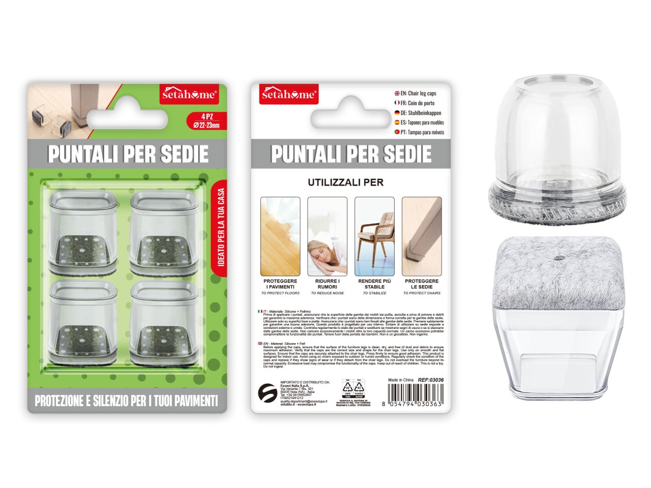 PUNTALI SEDIE QUADR. 4PZ 22-23MM 03036