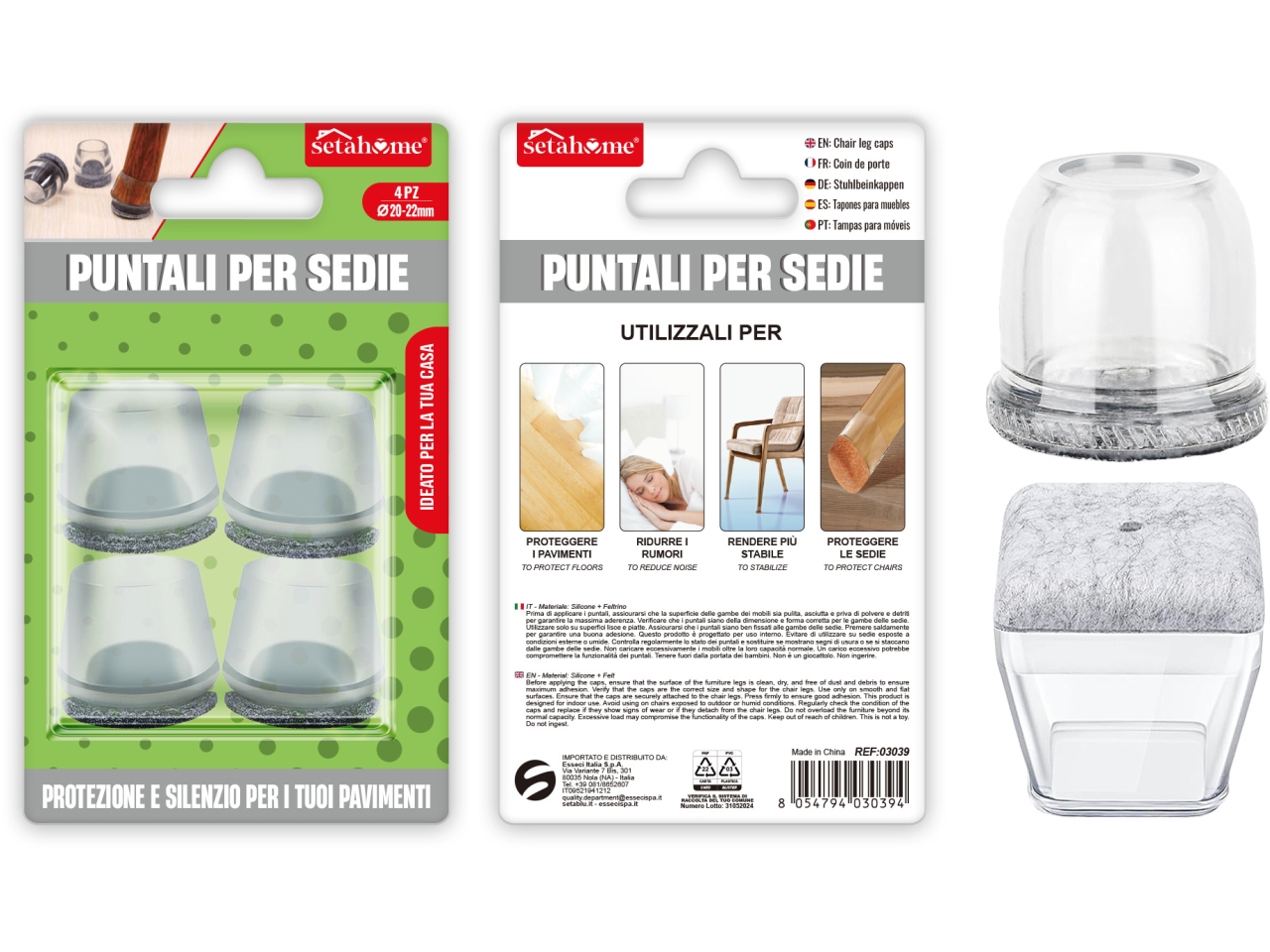 PUNTALI SEDIE ROTONDI 4PZ 20-22MM 03039
