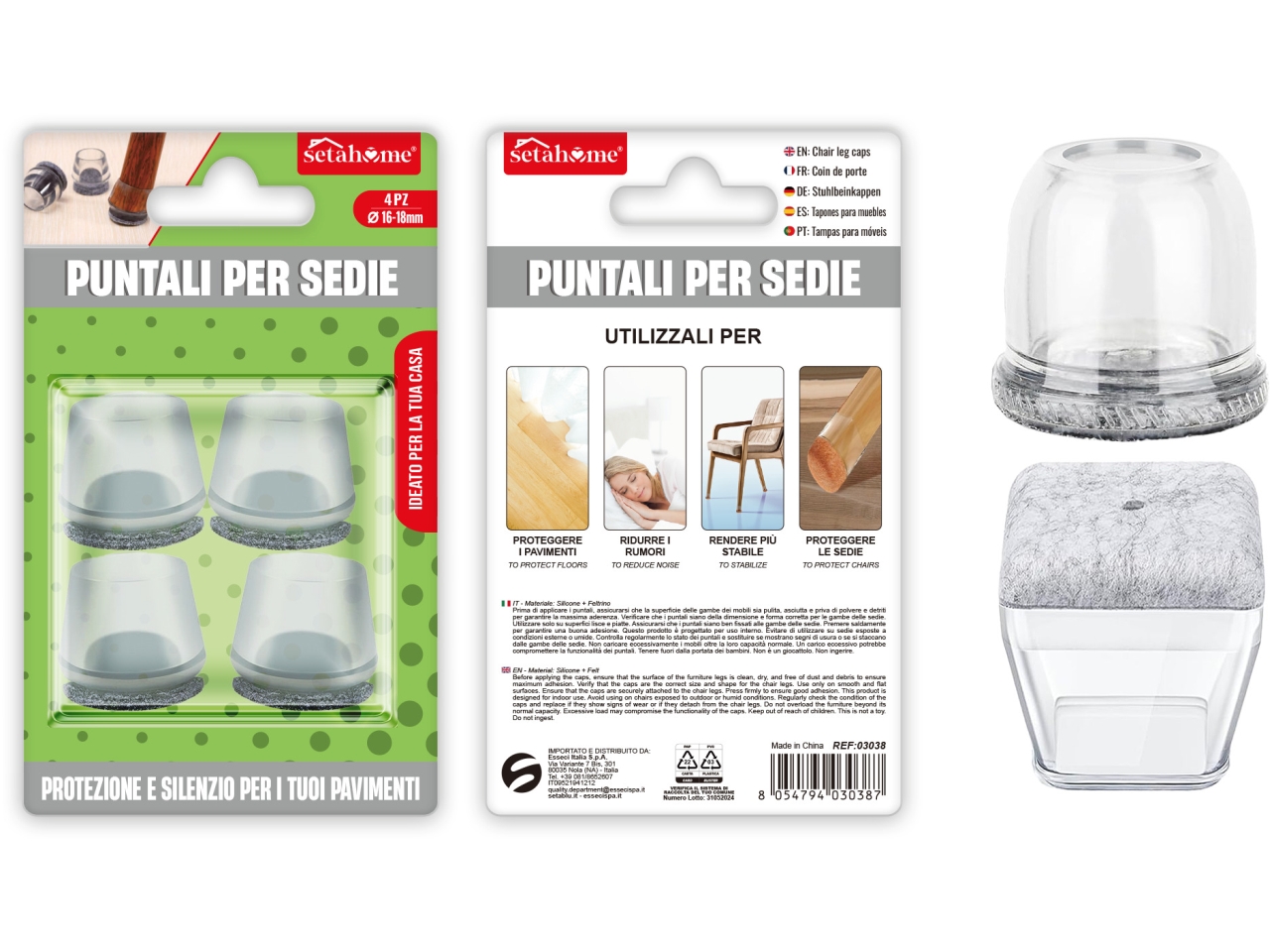 PUNTALI SEDIE ROTONDI 4PZ 16-18MM 03038