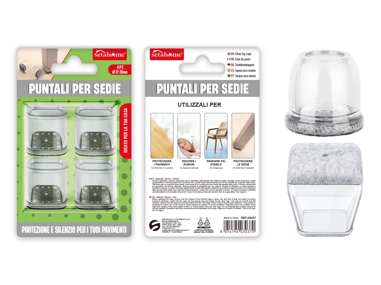 PUNTALI SEDIE QUADR. 4PZ 27-28MM 03037