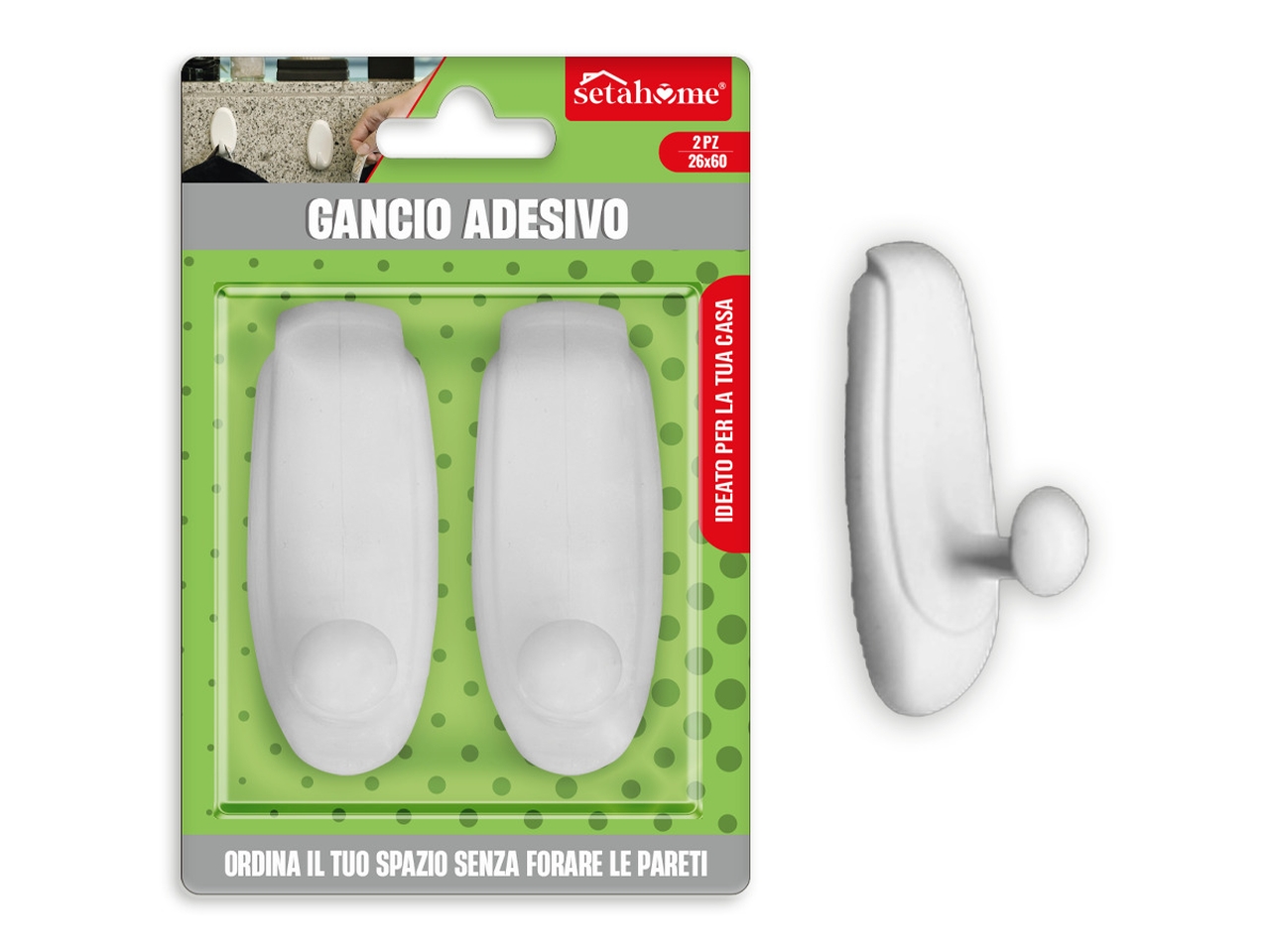 GANCIO ADESIVO 2PZ 26X60MM 03044
