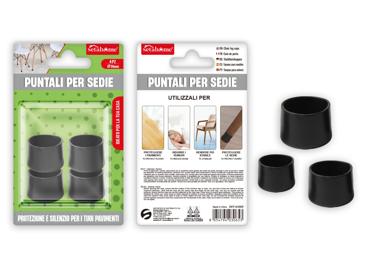 PUNTALI SEDIE ROTONDI D.14MM 4PZ 03065