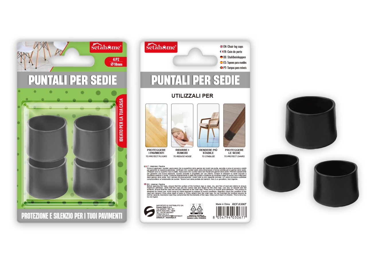 PUNTALI SEDIE ROTONDI D18MM 4PZ 03067