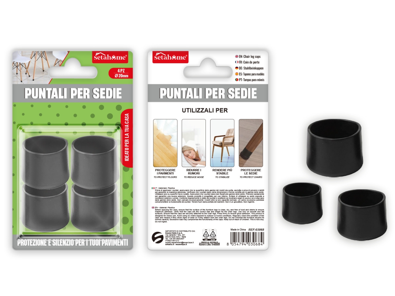 PUNTALI SEDIE ROTONDI D.20MM 4PZ 03068