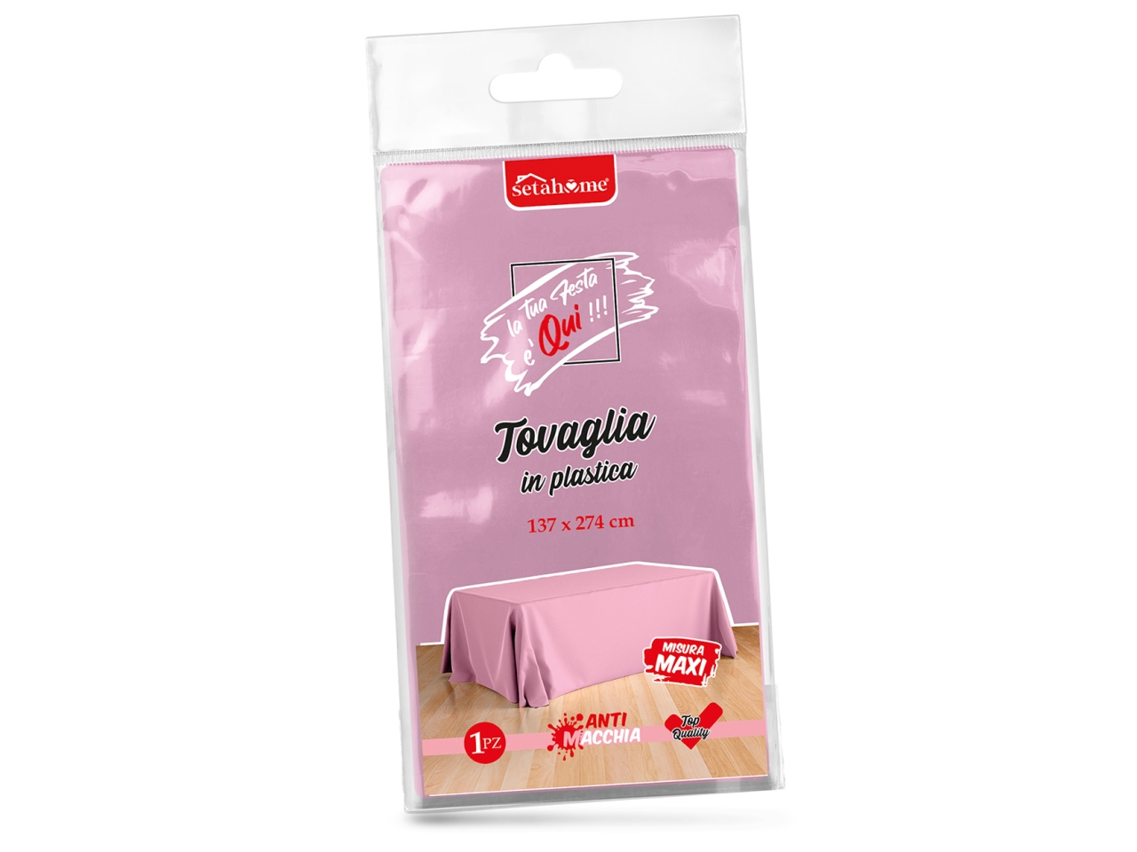 TOVAGLIA PLASTICA ROSA 137X274CM 03490