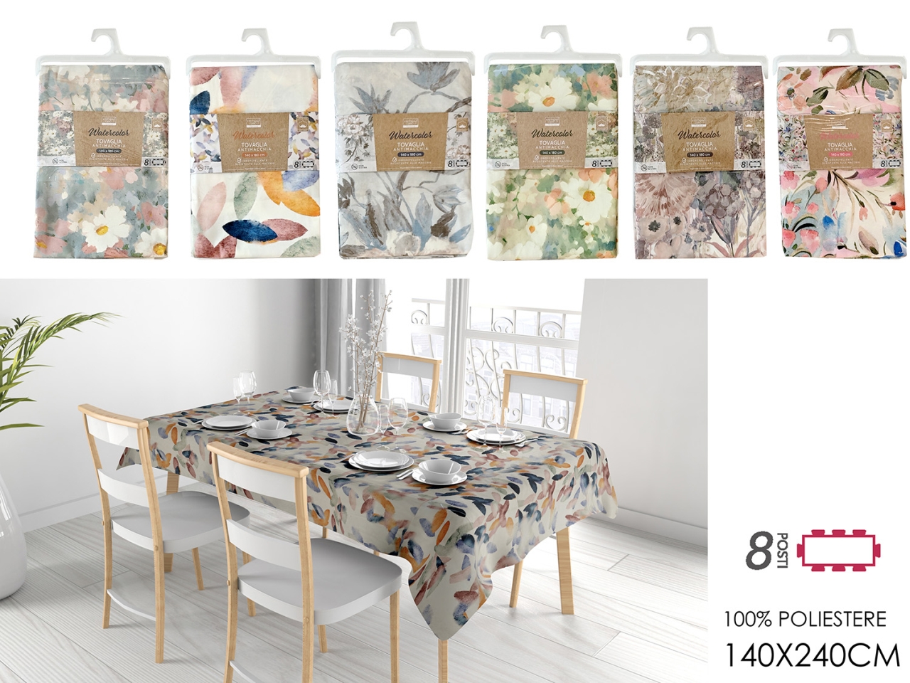 TOVAGLIA ANTIMACCHIA WATERCOLOR 140X240CM 673806