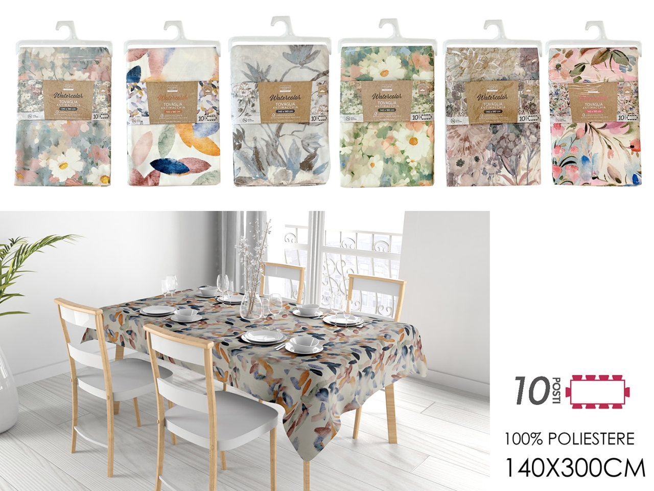 TOVAGLIA ANTIMACCHIA WATERCOLOR 140X300CM 673807