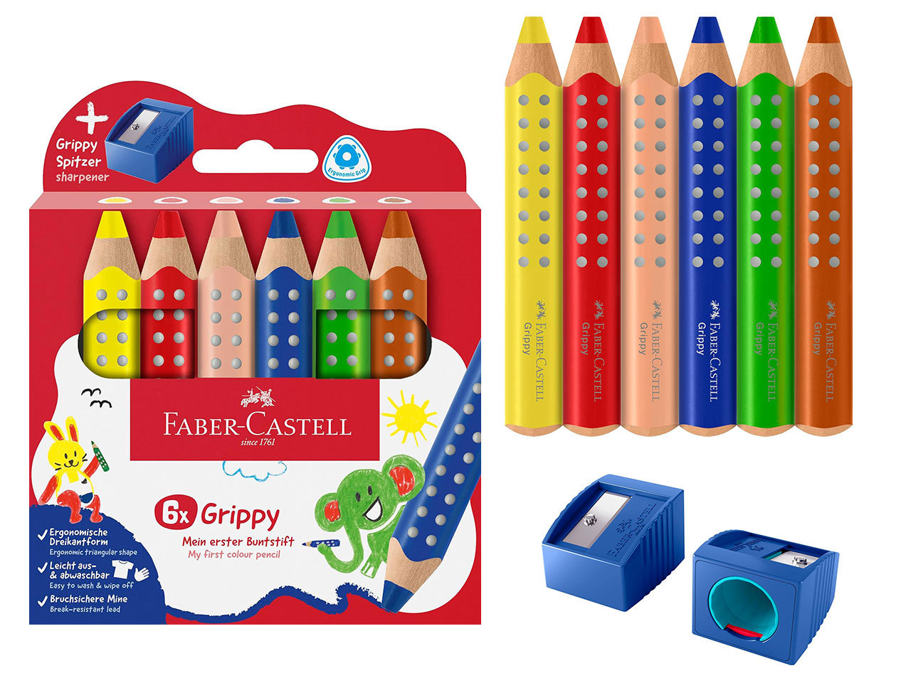 PASTELLI JUMBO GRIPPY 6PZ C/TEMPERINO 110635