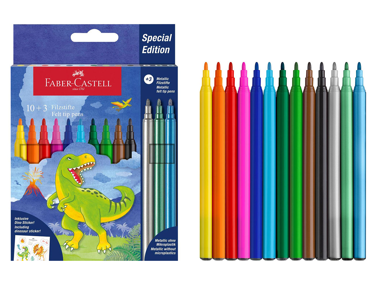 PENNARELLI DINOSAURO 10+3PZ  C/STICKERS 554214