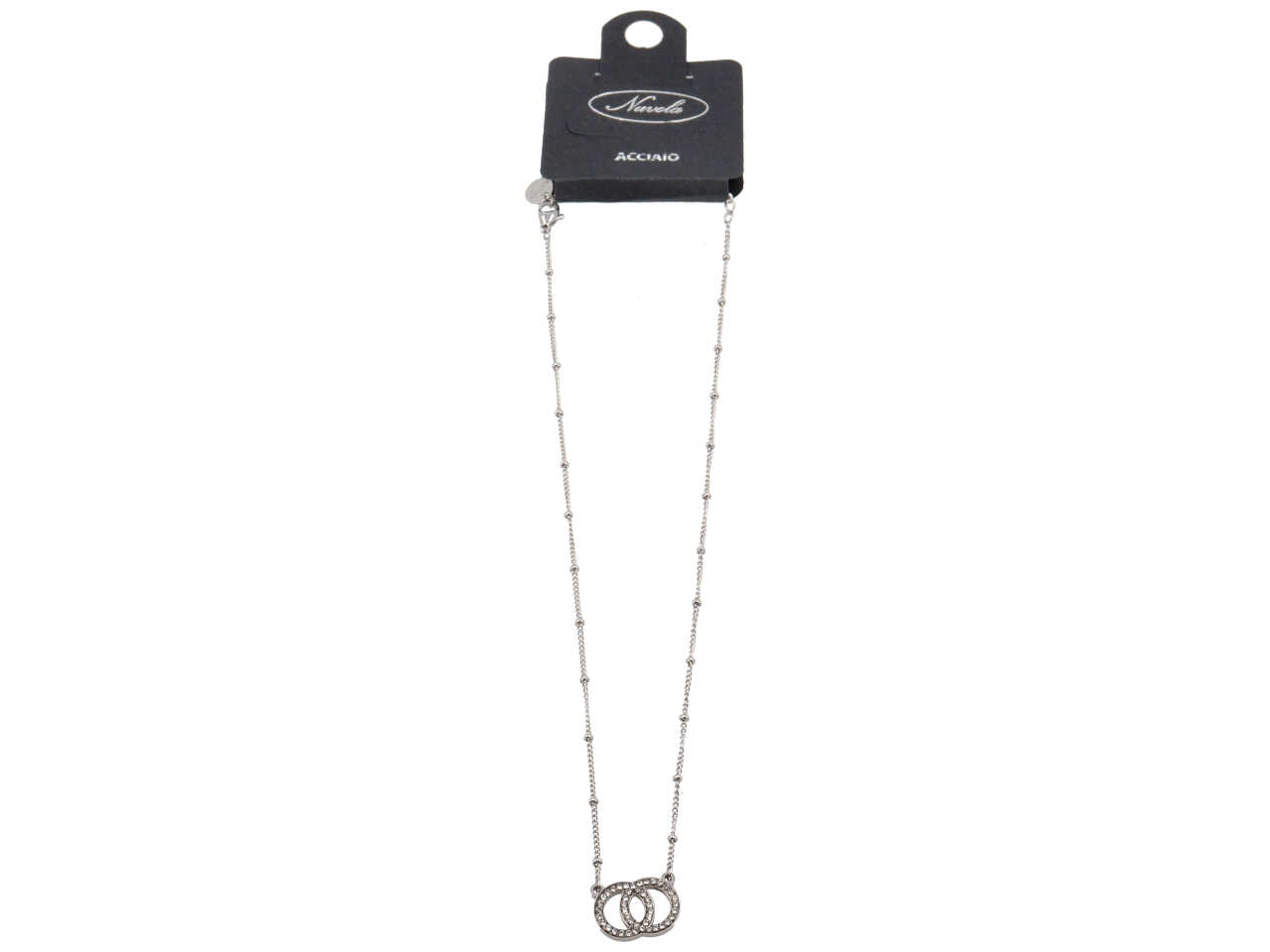 COLLANA CON 2 CERCHI INTRECC.ZIRC.