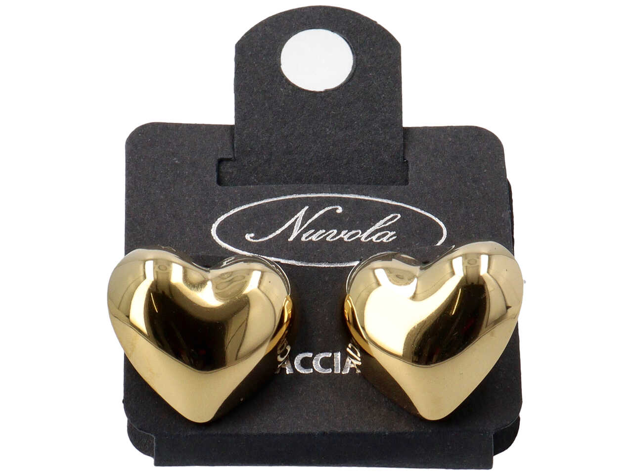 ORECCHINI CUORE 3D INTERNO VUOTO 25MM ORO