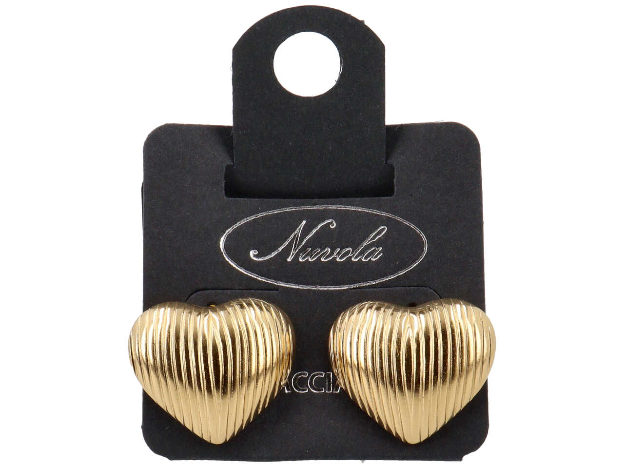 ORECCHINI CUORE 3D INTERNO VUOTO 25MM ORO