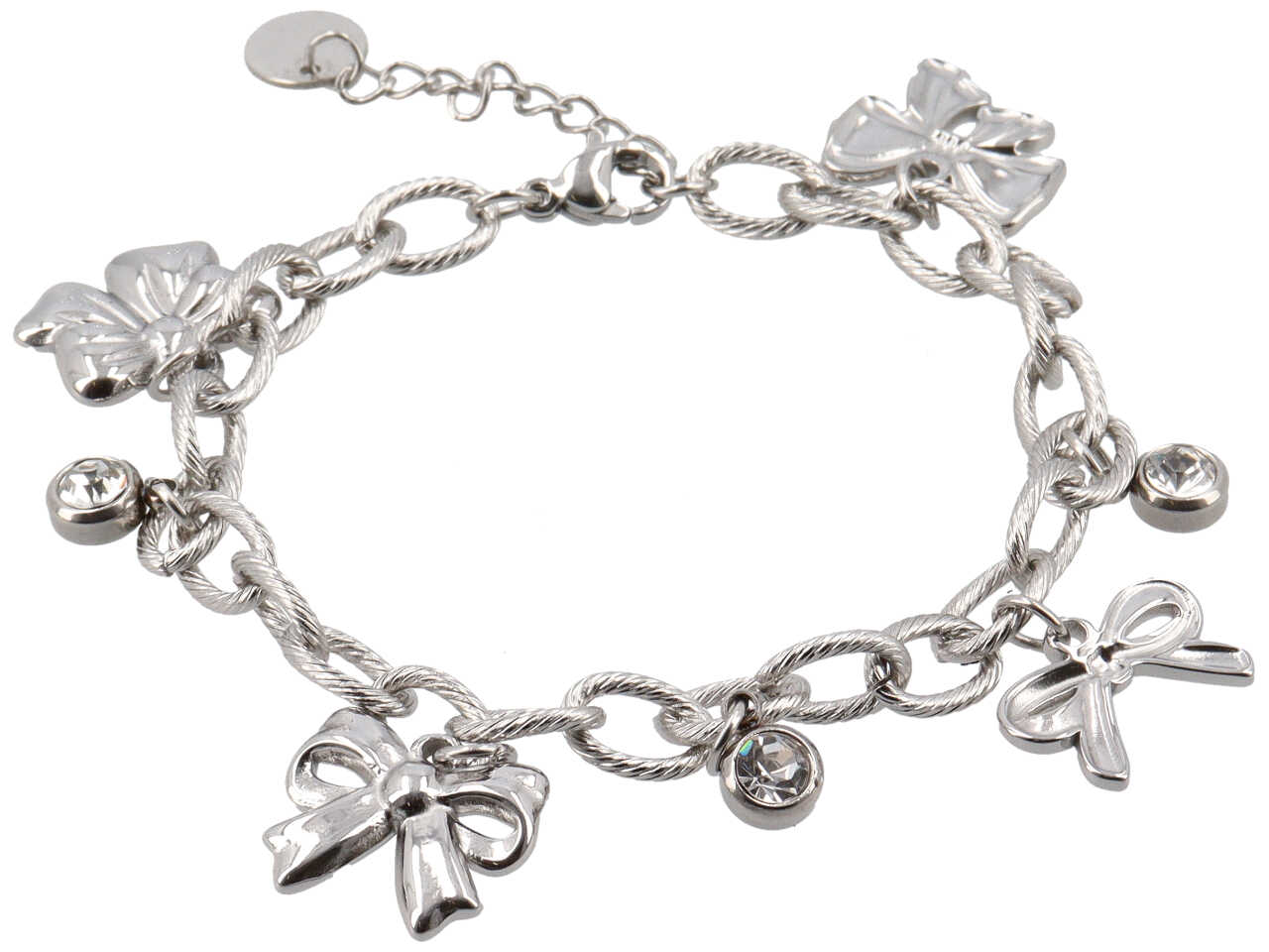 BRACCIALE CHARME FIOCCHETTI E PUNTI LUCE BRACCIALE CHARME FIOCCHETTI E PUNTI LUCE