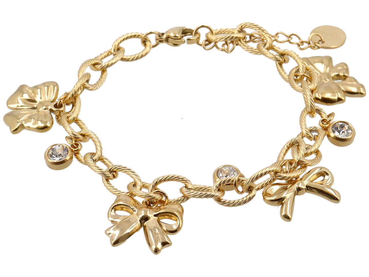 BRACCIALE CHARME FIOCCHETTI E P.LUCE ORO
