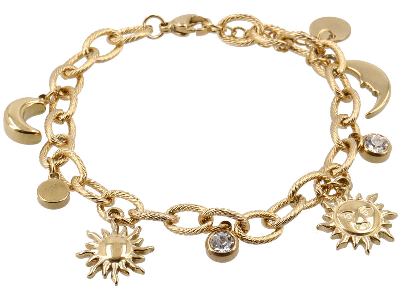 BRACCIALE CHARME LUNE SOLI E PUNTI LUCE ORO BRACCIALE CHARME LUNE SOLI E PUNTI LUCE ORO