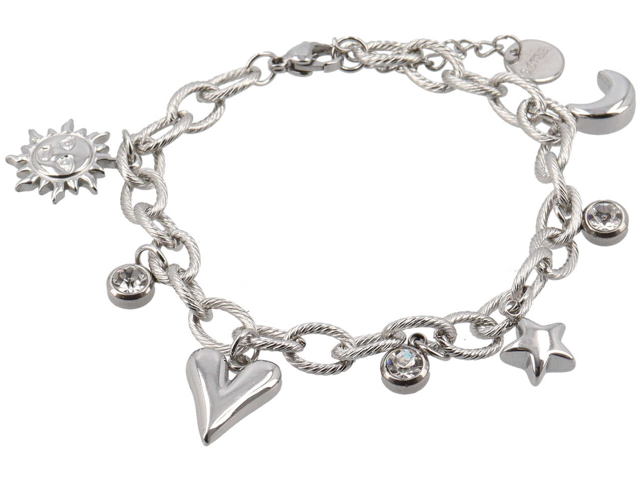 BRACCIALE CHARME LUNA STELLA CUORE SOLE BRACCIALE CHARME LUNA STELLA CUORE SOLE