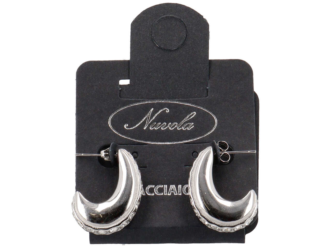 ORECCHINI VIRGOLA 3D C/STRASS ORECCHINI VIRGOLA 3D C/STRASS