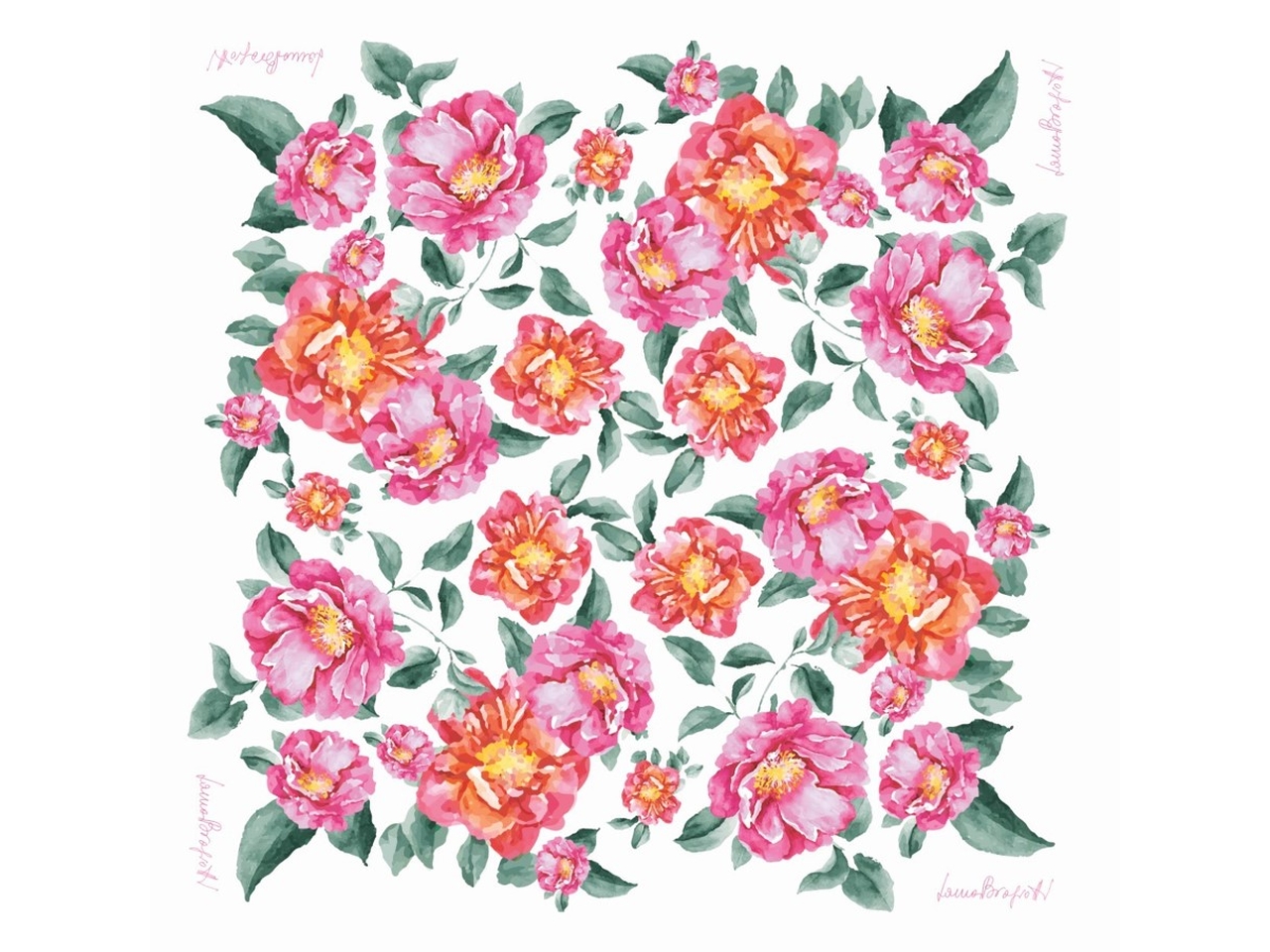 FOULARD FIORI BIANCO 90X90CM LB25S108-02