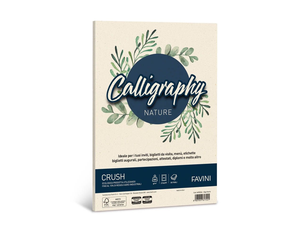 CARTA CALLIGRAPHY ALGA A4 200G 50PZ AVORIO A69Q344