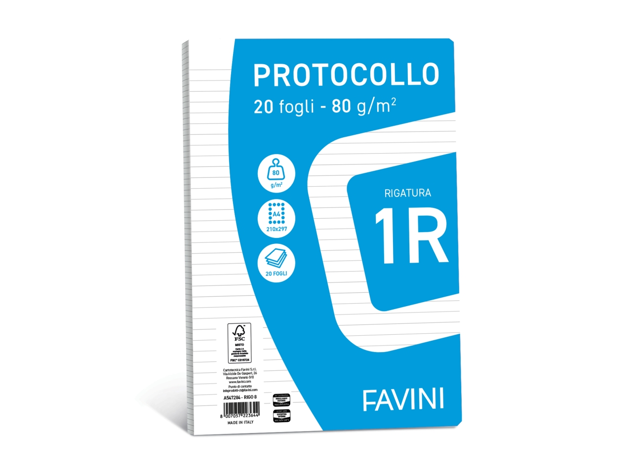 PROTOCOLLO A4 80G 1R 20PZ A547284