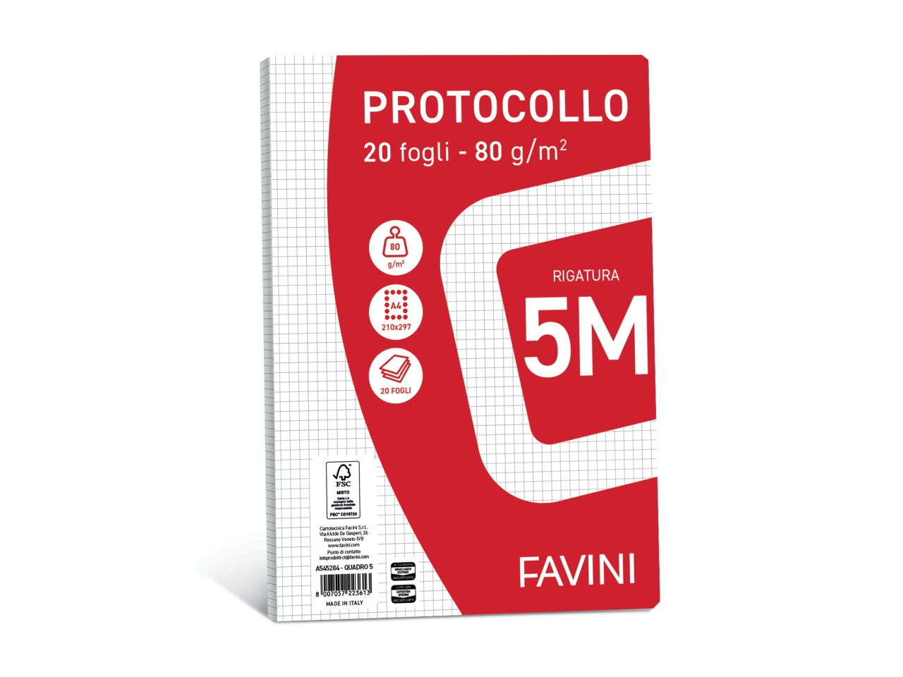 PROTOCOLLO A4 80G 5M 20PZ A545284