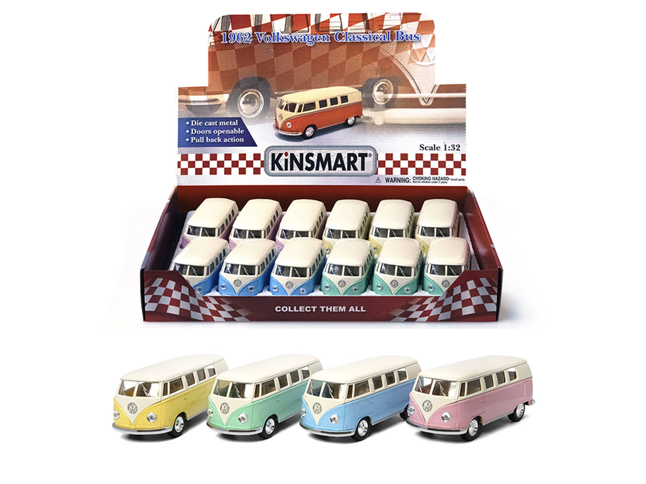 AUTO VOLKSWAGEN BUS 1962 PASTELLO TOP 18134 AUTO VOLKSWAGEN BUS 1962 PASTELLO TOP 18134