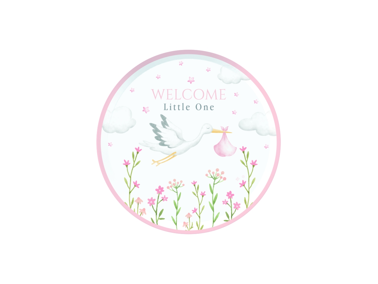 WELCOME LITTLE ONE PINK PIATTI 18CM 6PZ 76714