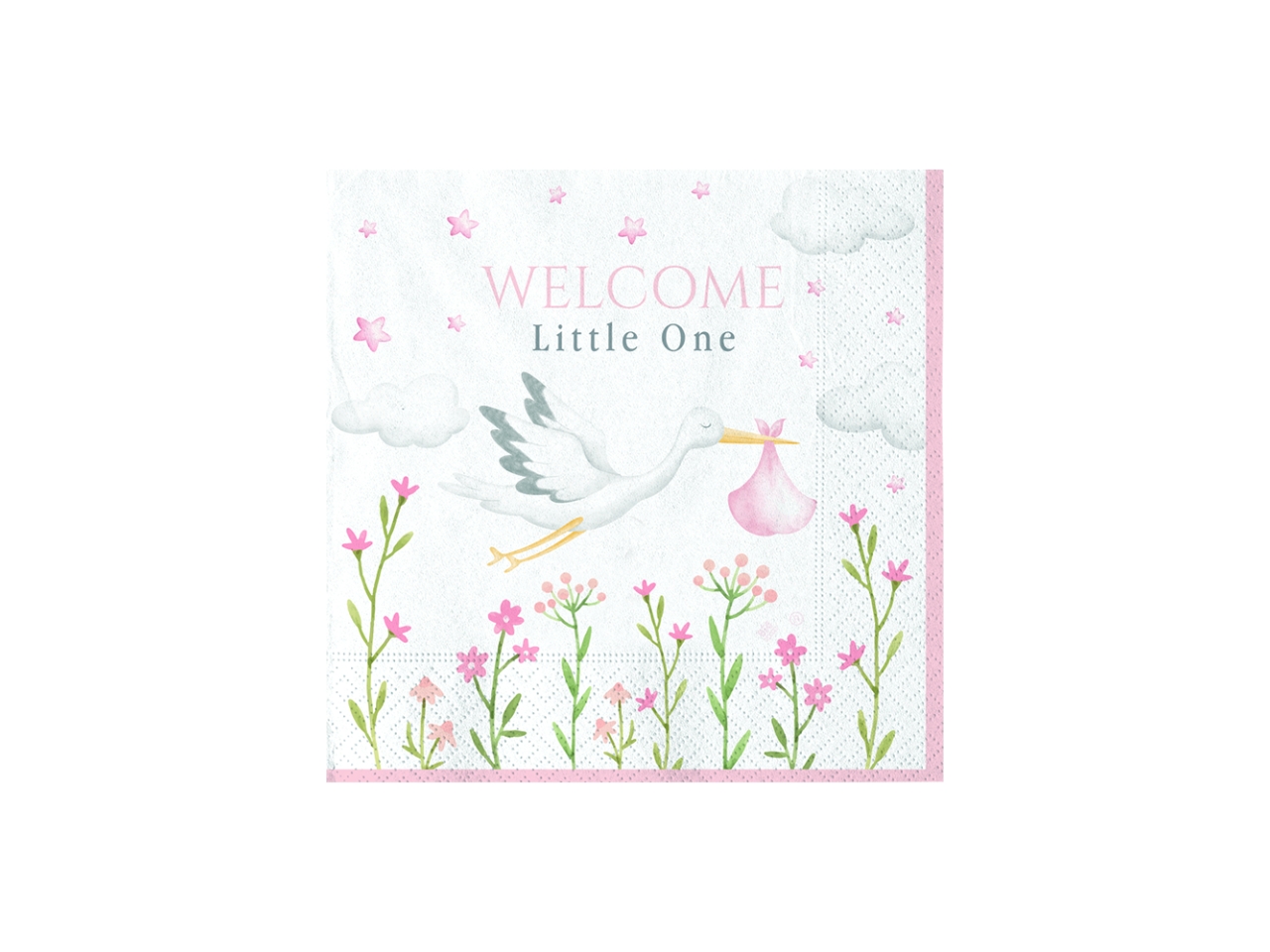 WELCOME LITTLE ONE PINK TOVAG. 25X25CM 16PZ 76717