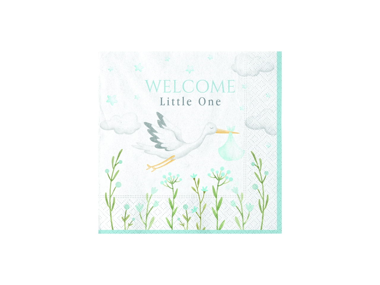 WELCOME LITTLE ONE BLUE TOVAG.25X25CM 16PZ 76722