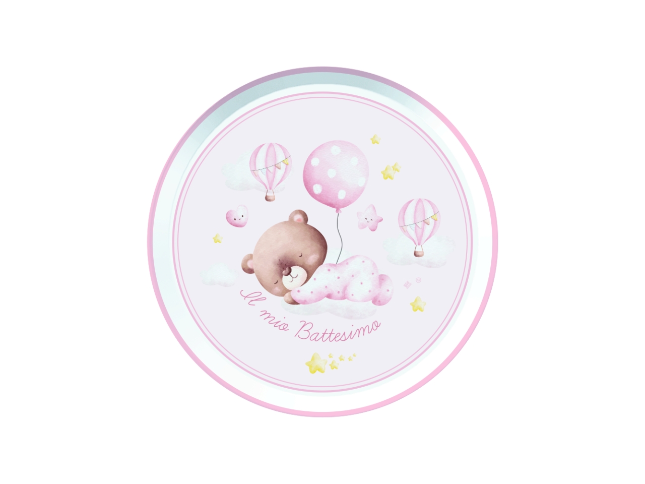 BATTESIMO ORSO ROSA PIATTI 24CM 6PZ 76723 BATTESIMO ORSO ROSA PIATTI 24CM 6PZ 76723