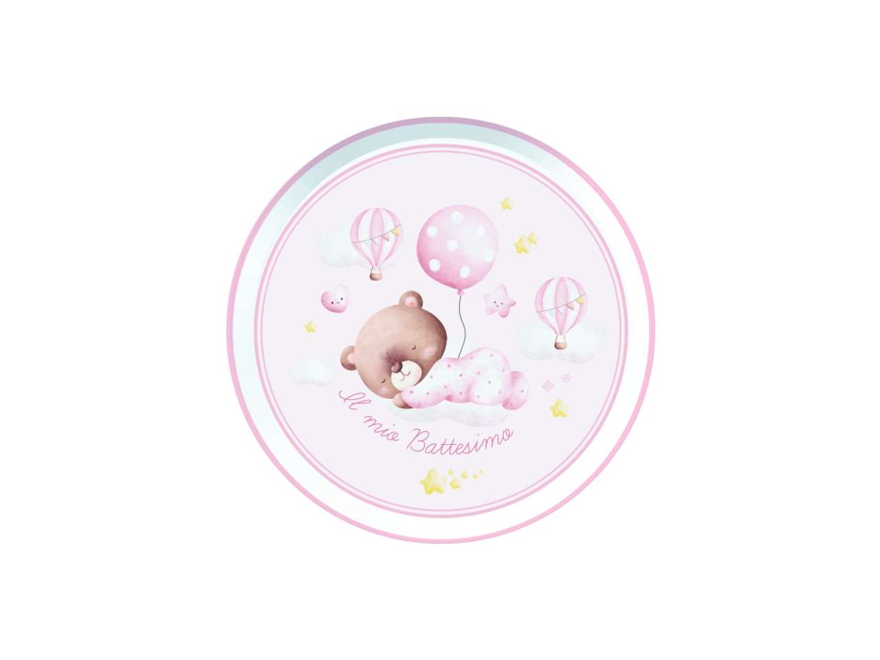 BATTESIMO ORSO ROSA PIATTI 18CM 6PZ 76724 BATTESIMO ORSO ROSA PIATTI 18CM 6PZ 76724