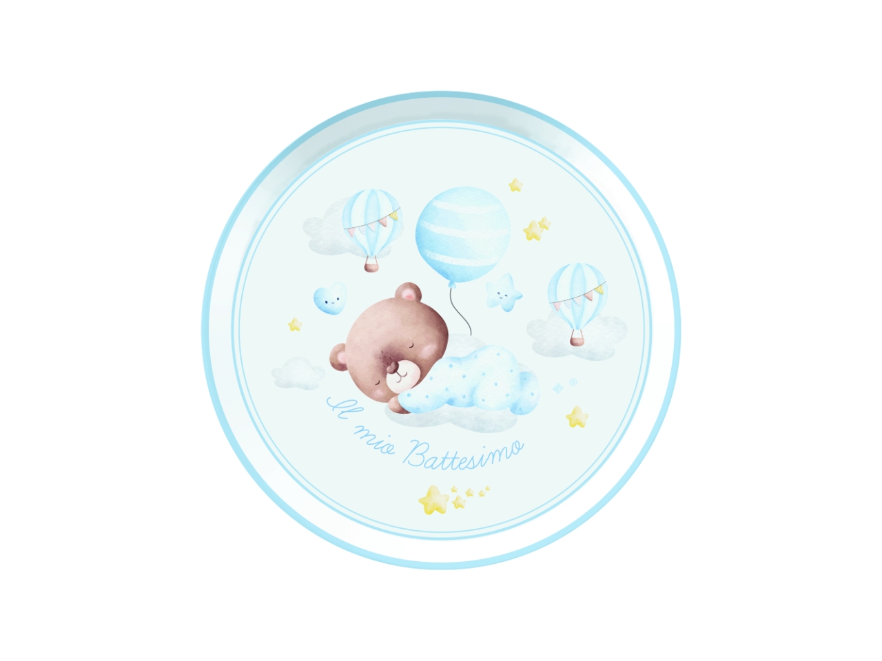 BATTESIMO ORSO CELESTE PIATTI 24CM 6PZ 76728 BATTESIMO ORSO CELESTE PIATTI 24CM 6PZ 76728