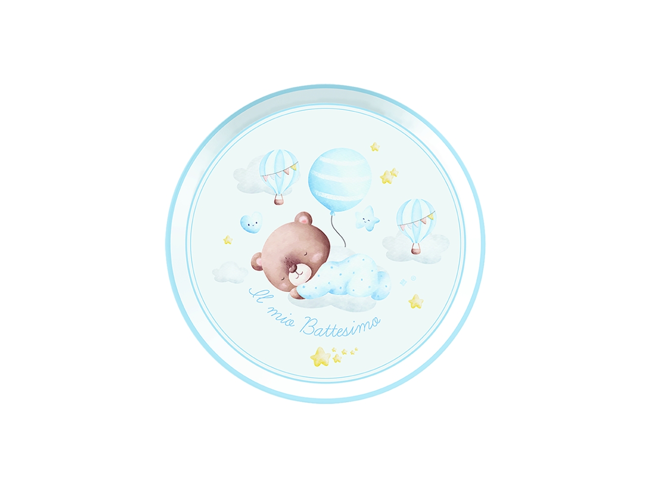 BATTESIMO ORSO CELESTE PIATTI 18CM 6PZ 76729 BATTESIMO ORSO CELESTE PIATTI 18CM 6PZ 76729