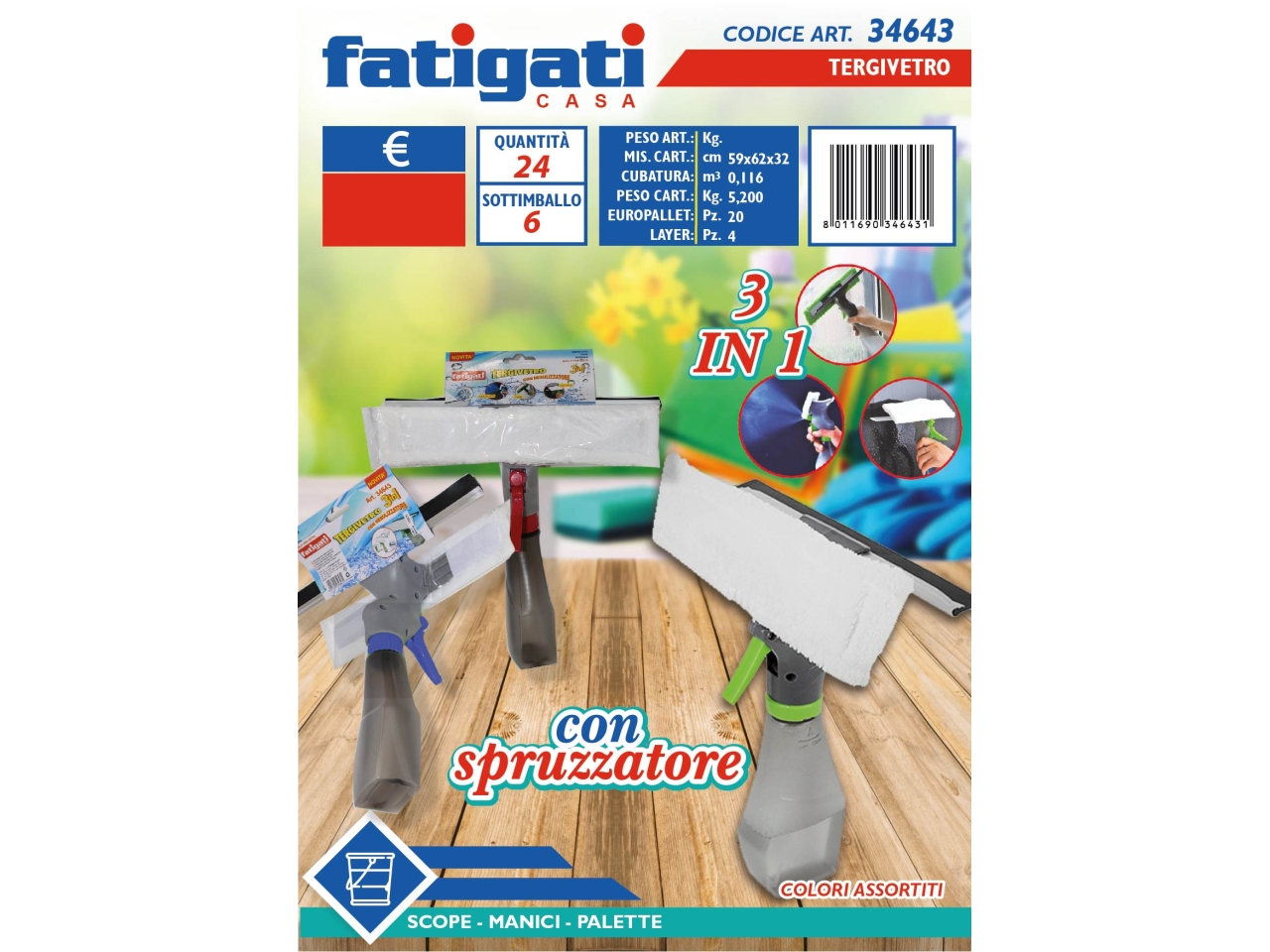 TERGIVETRO C/SPRUZZATORE 3 IN 1 34643 TERGIVETRO C/SPRUZZATORE 3 IN 1 34643