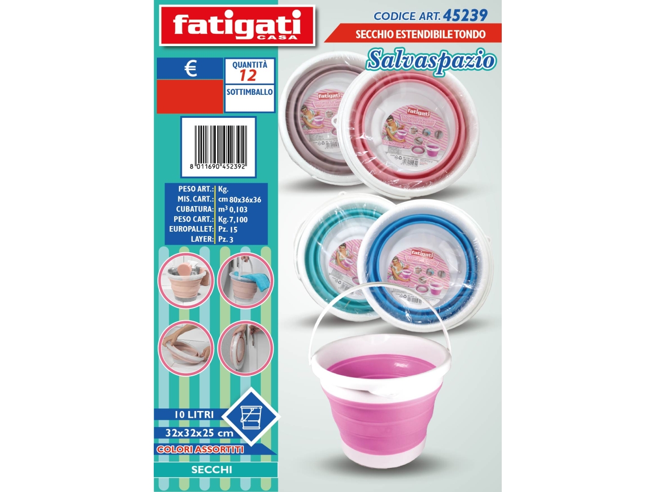 SECCHIO ESTENDIBILE SALVASPAZIO TONDO 45239 SECCHIO ESTENDIBILE SALVASPAZIO TONDO 45239